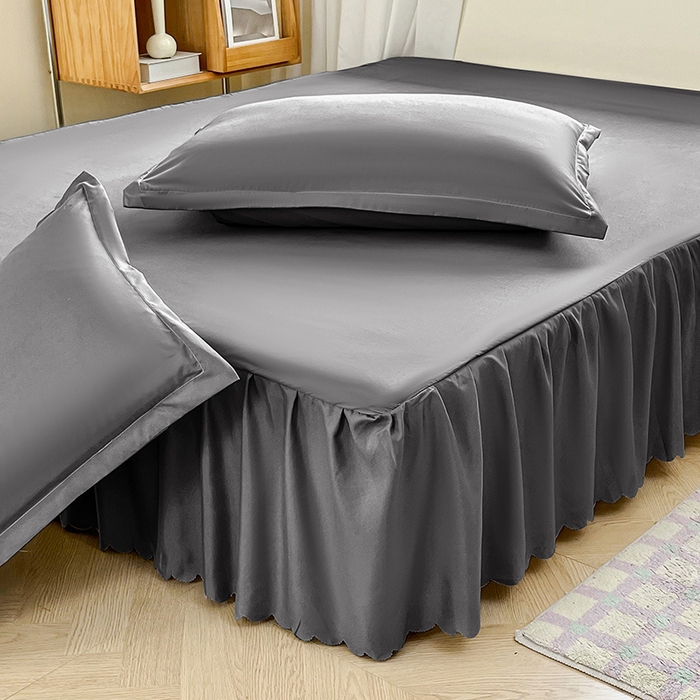 91家纺网 家纺一手货源 找家纺 恬澳家纺 2025新款外贸跨境电商亚马逊速卖通亲肤磨毛床裙欧美尺寸多多跨境平台TEMU希音虾皮 简系列-深灰