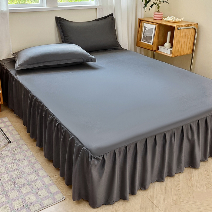 91家纺网 家纺一手货源 找家纺 恬澳家纺 2025新款外贸跨境电商亚马逊速卖通亲肤磨毛床裙欧美尺寸多多跨境平台TEMU希音虾皮 简系列-深灰