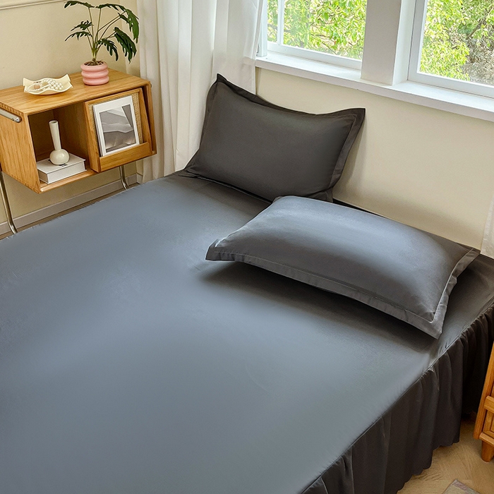 91家纺网 家纺一手货源 找家纺 恬澳家纺 2025新款外贸跨境电商亚马逊速卖通亲肤磨毛床裙欧美尺寸多多跨境平台TEMU希音虾皮 简系列-深灰