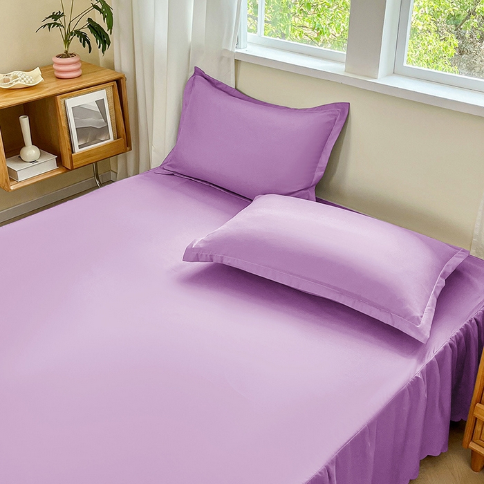 91家纺网 家纺一手货源 找家纺 恬澳家纺 2025新款外贸跨境电商亚马逊速卖通亲肤磨毛床裙欧美尺寸多多跨境平台TEMU希音虾皮 简系列-紫