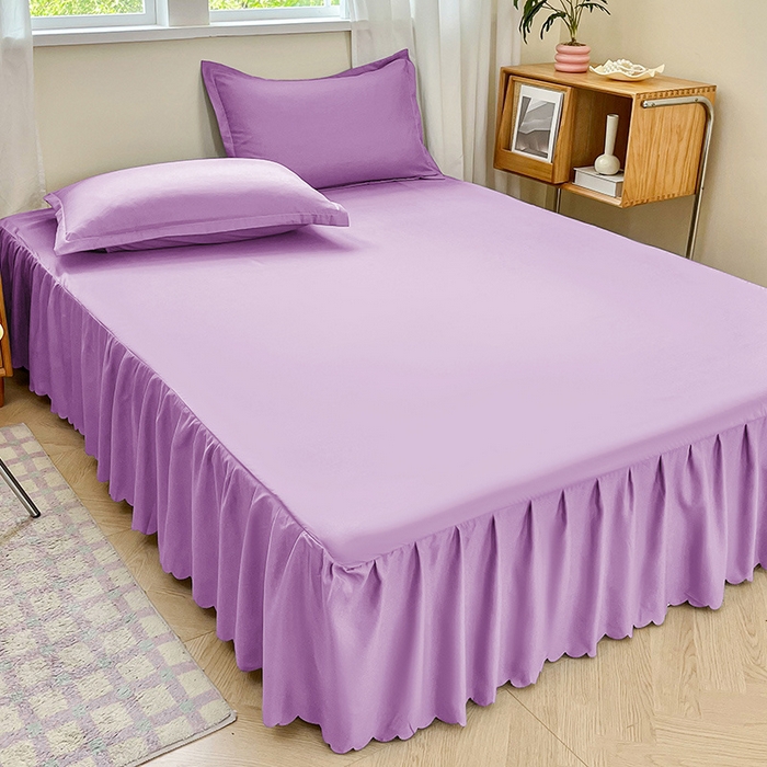 91家纺网 家纺一手货源 找家纺 恬澳家纺 2025新款外贸跨境电商亚马逊速卖通亲肤磨毛床裙欧美尺寸多多跨境平台TEMU希音虾皮 简系列-紫