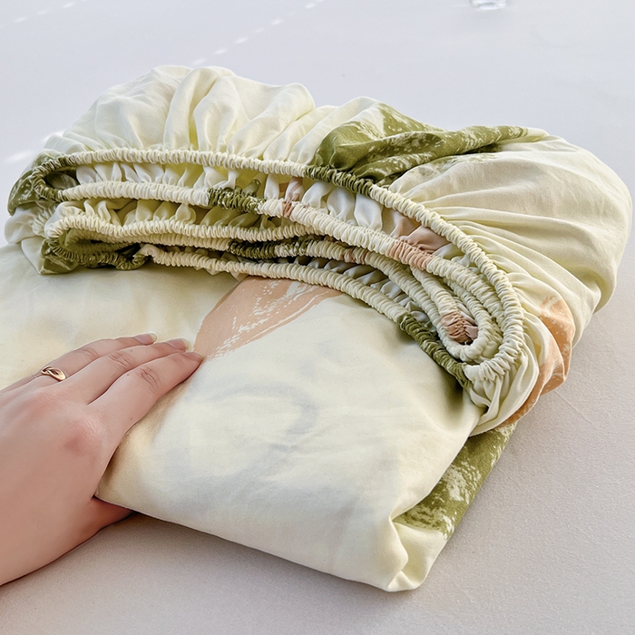 91家纺网 家纺一手货源 找家纺 赫然家纺 2026新款亲肤舒适活性印染水洗棉床笠系列-单床笠 爱心满满