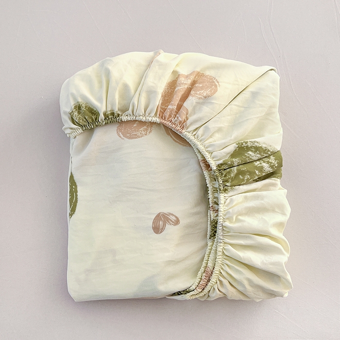 91家纺网 家纺一手货源 找家纺 赫然家纺 2026新款亲肤舒适活性印染水洗棉床笠系列-单床笠 爱心满满