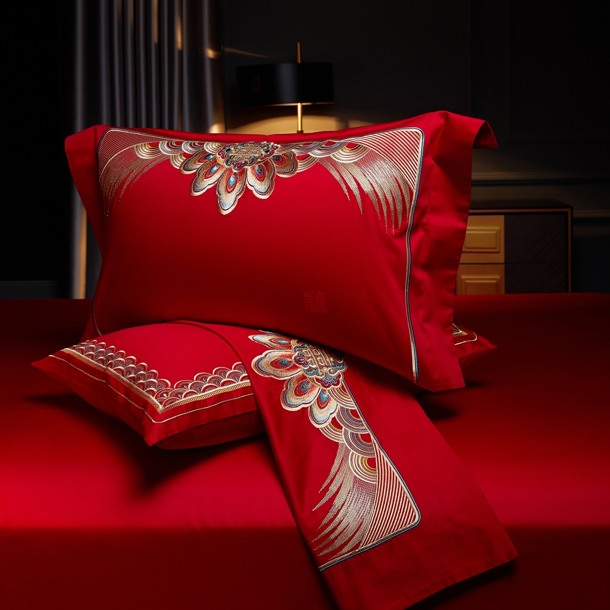 91家纺网 家纺一手货源 找家纺 （总）缔缦 2025新款Wedding高端婚庆60支长绒棉系列-百年好合