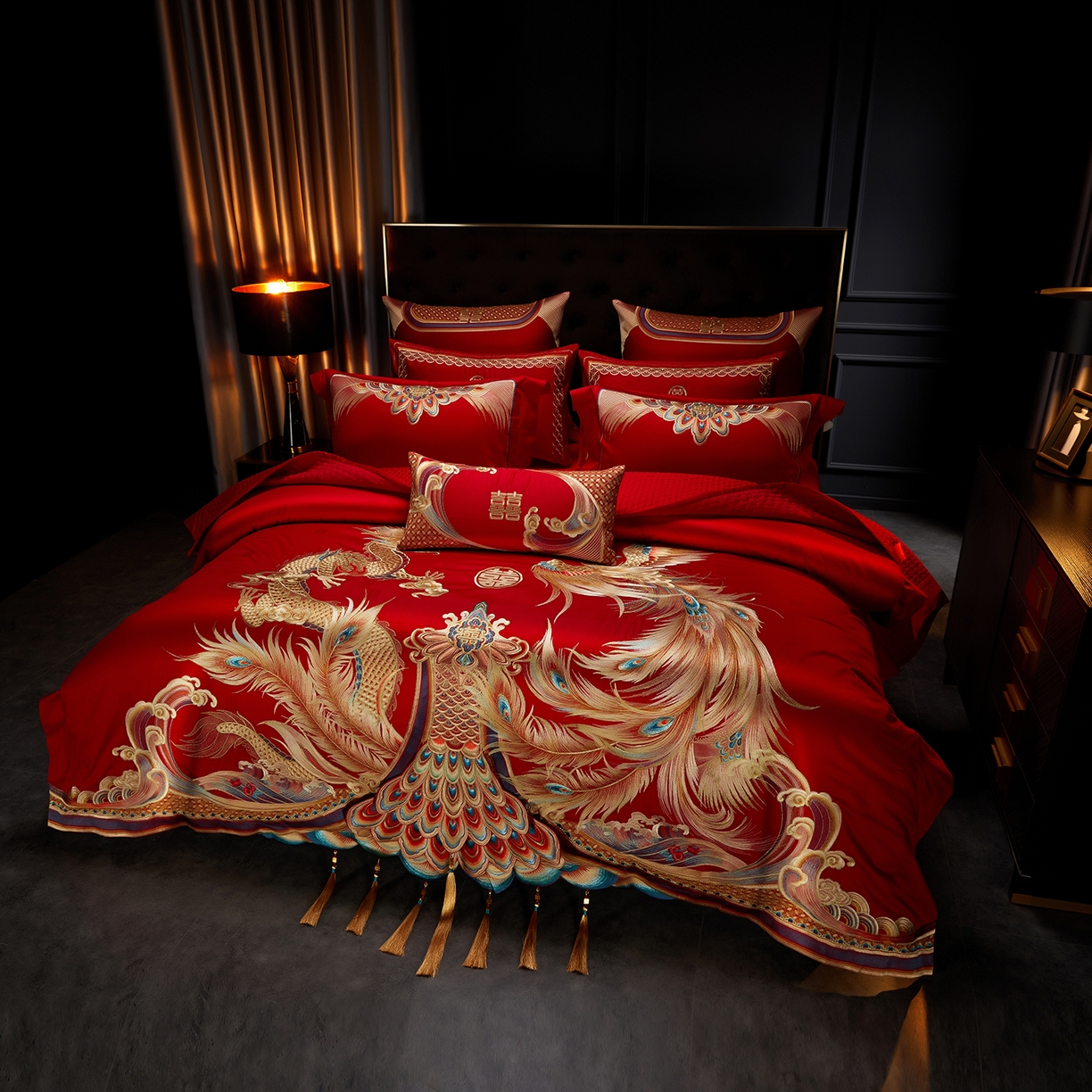 91家纺网 家纺一手货源 找家纺 （总）缔缦 2025新款Wedding高端婚庆60支长绒棉系列-百年好合