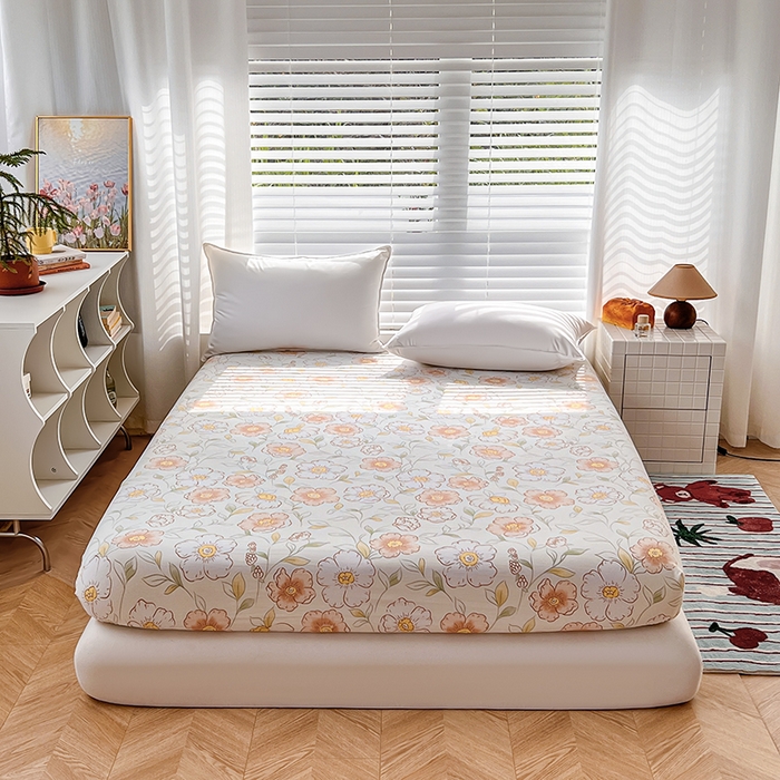 91家纺网 家纺一手货源 找家纺 赫然家纺 2026新款亲肤舒适活性印染水洗棉床笠系列-单床笠 露华浓