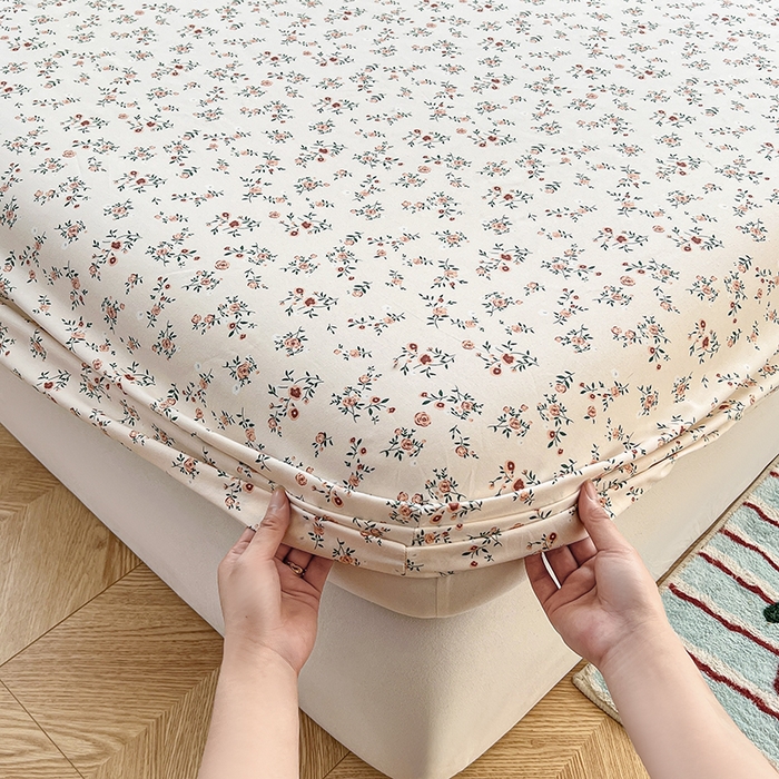 91家纺网 家纺一手货源 找家纺 赫然家纺 2026新款亲肤舒适活性印染水洗棉床笠系列-单床笠 秘密花园