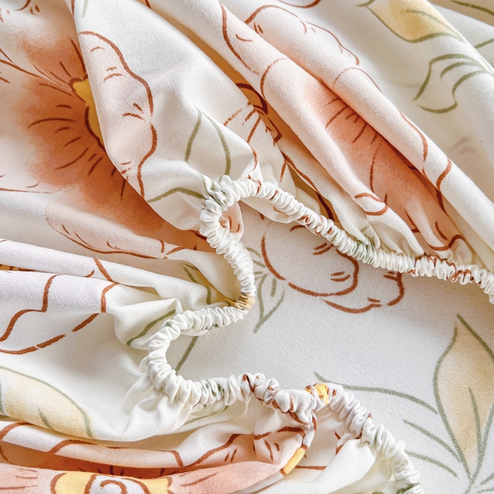 91家纺网 家纺一手货源 找家纺 赫然家纺 2026新款亲肤舒适活性印染水洗棉床笠系列床笠三件套（床笠+枕套） 露华浓