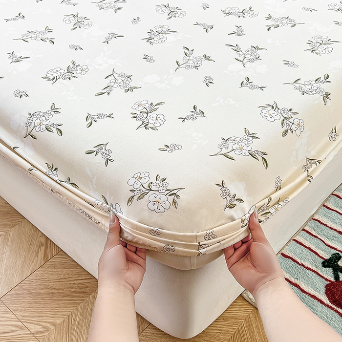 91家纺网 家纺一手货源 找家纺 赫然家纺 2026新款亲肤舒适活性印染水洗棉床笠系列-单床笠 醒春