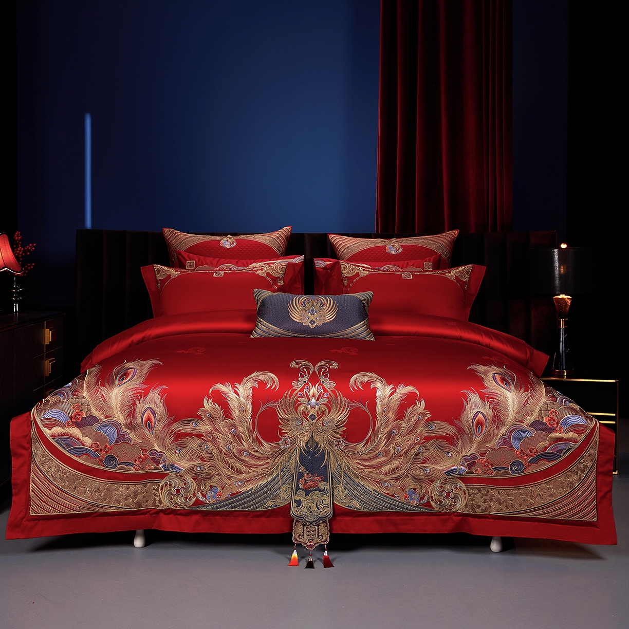 91家纺网 家纺一手货源 找家纺 缔缦 2025新款定织八枚锻s140数码印花系列四件套 莫里斯