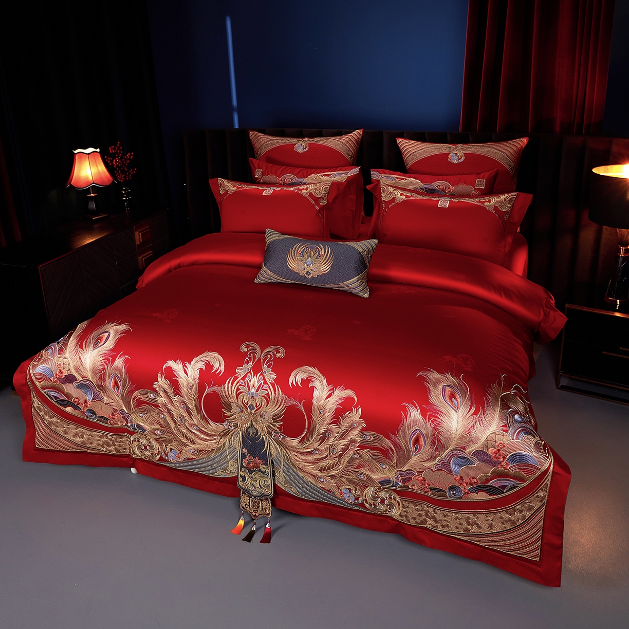 91家纺网 家纺一手货源 找家纺 （总）缔缦 2025新款Wedding高端婚庆长绒棉系列-凤凰传奇