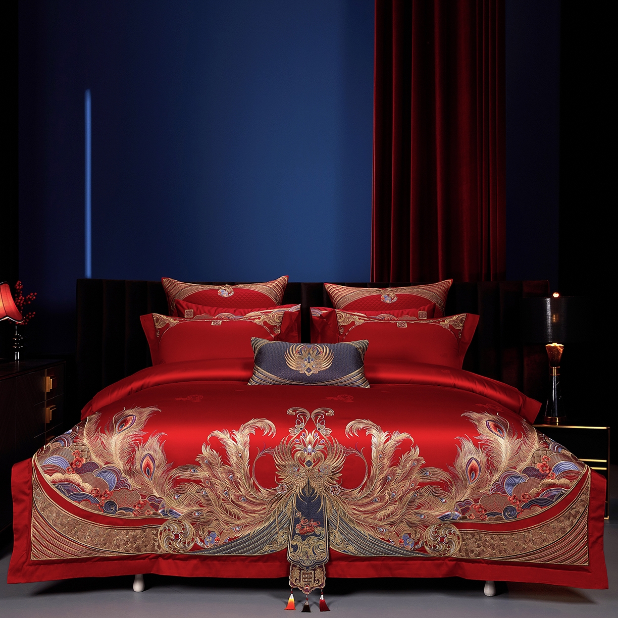 91家纺网 家纺一手货源 找家纺 （总）缔缦 2025新款Wedding高端婚庆长绒棉系列-凤凰传奇