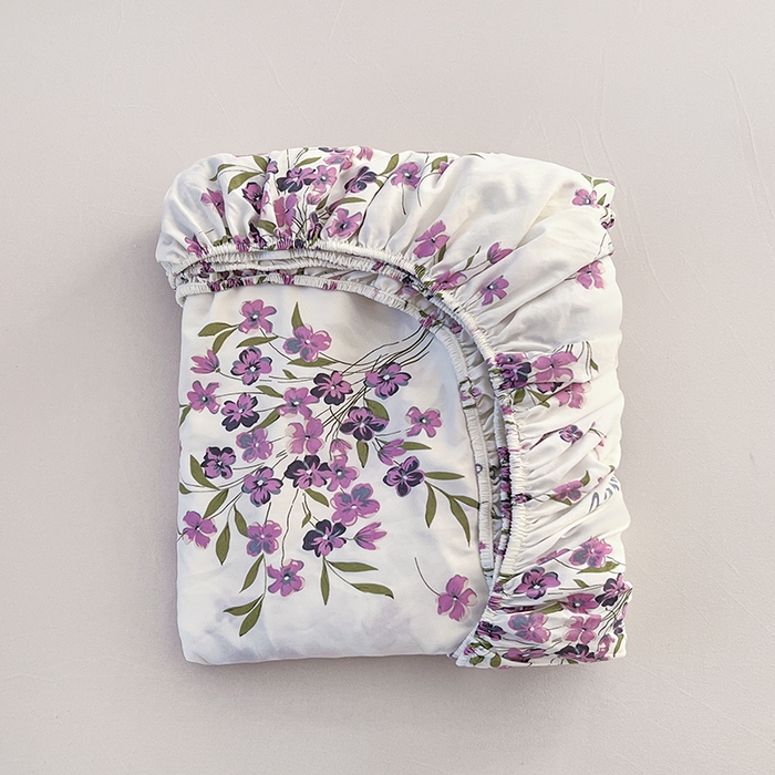 91家纺网 家纺一手货源 找家纺 赫然家纺 2026新款亲肤舒适活性印染水洗棉床笠系列-单床笠 薰衣草