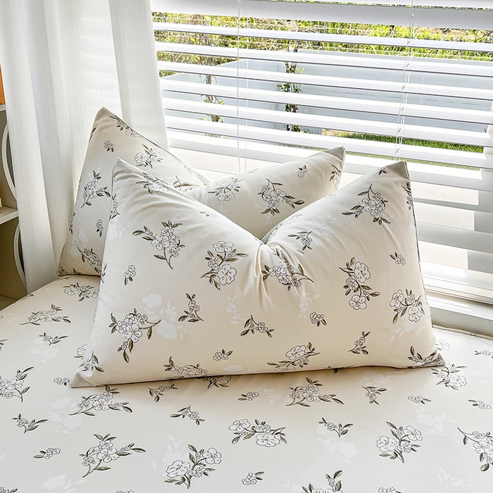 91家纺网 家纺一手货源 找家纺 赫然家纺 2026新款亲肤舒适活性印染水洗棉床笠系列床笠三件套（床笠+枕套） 醒春