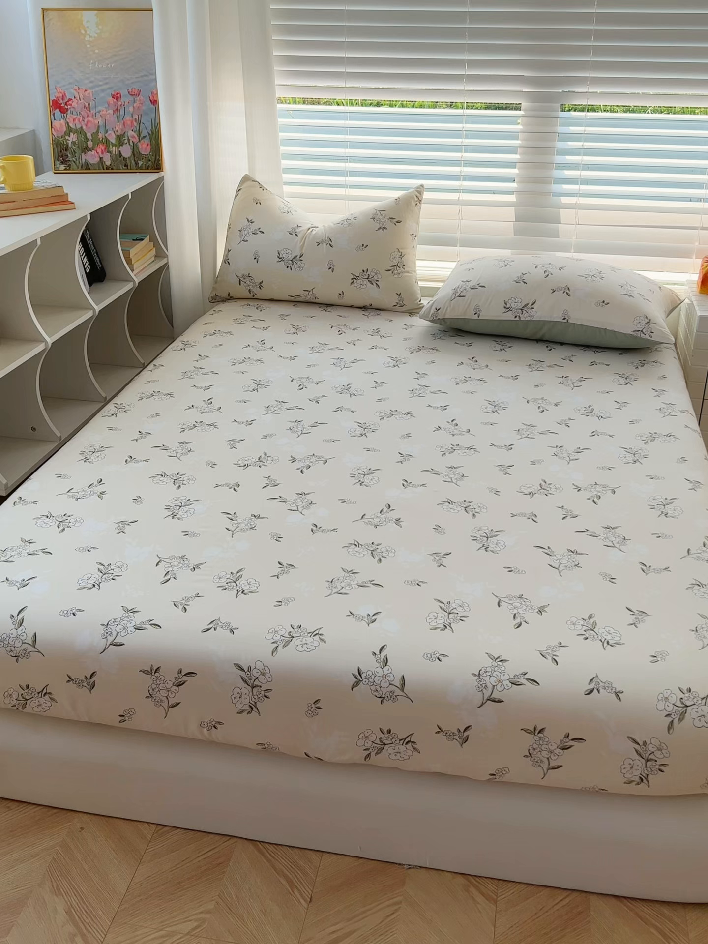 91家纺网 家纺一手货源 找家纺 赫然家纺 2026新款亲肤舒适活性印染水洗棉床笠系列床笠三件套（床笠+枕套） 醒春