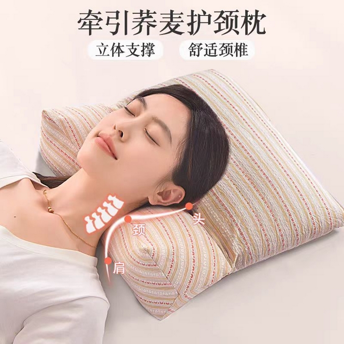 91家纺网 家纺一手货源 找家纺 （总）云熙枕业 2025新款全棉三角方形连体纯荞麦牵引枕