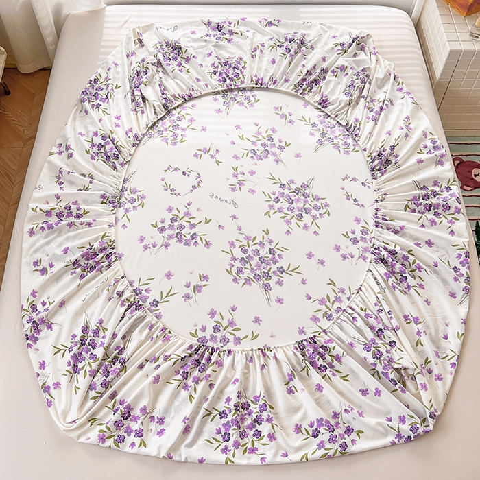 91家纺网 家纺一手货源 找家纺 赫然家纺 2026新款亲肤舒适活性印染水洗棉床笠系列床笠三件套（床笠+枕套） 薰衣草