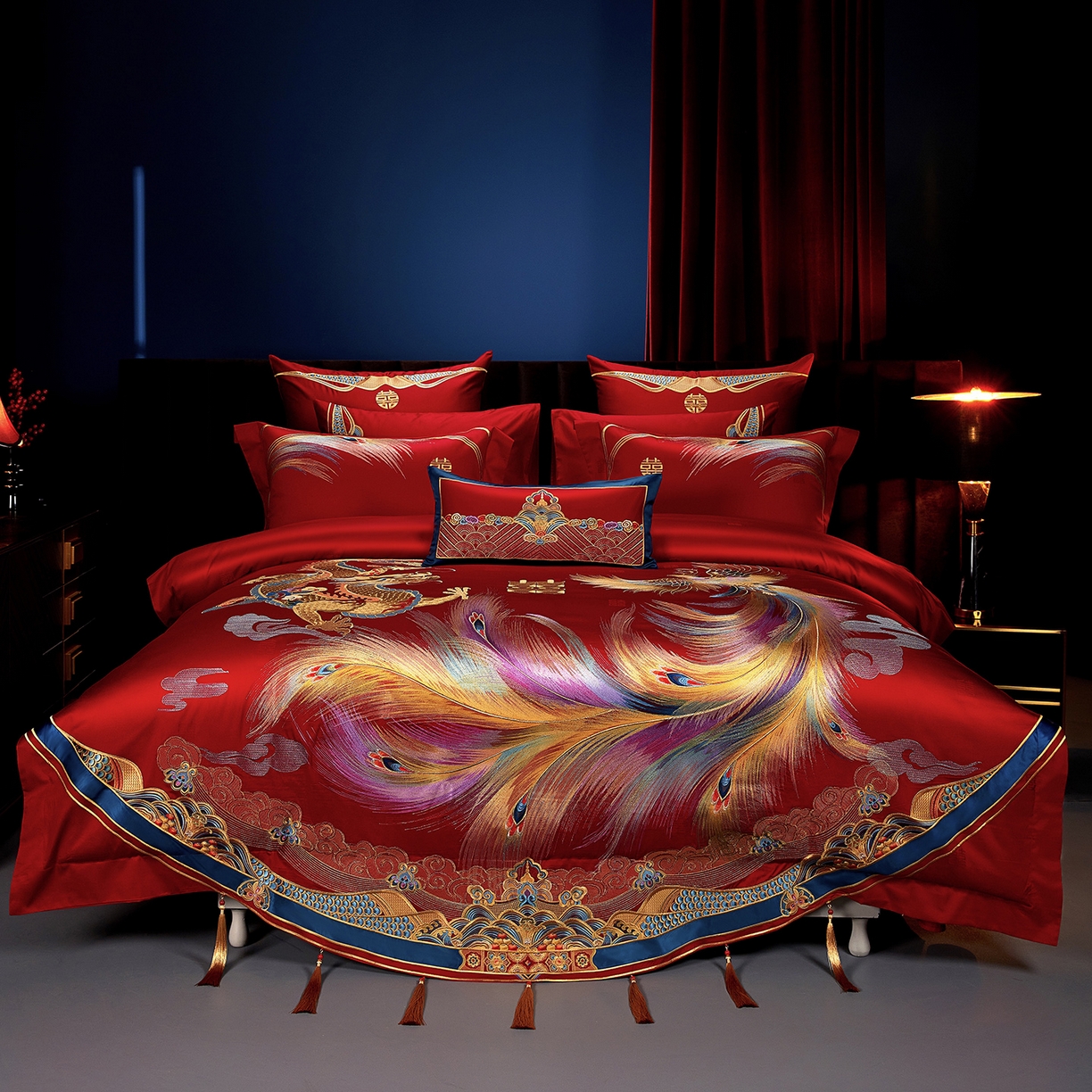 91家纺网 家纺一手货源 找家纺 （总）缔缦 2025新款Wedding高端婚庆长绒棉系列-凤舞九天