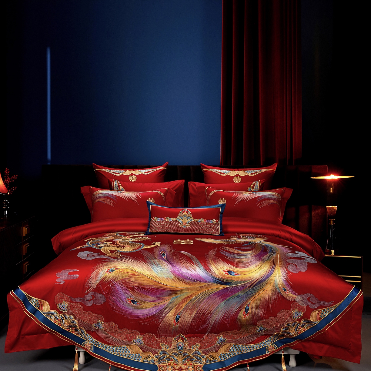 91家纺网 家纺一手货源 找家纺 （总）缔缦 2025新款Wedding高端婚庆长绒棉系列-凤舞九天