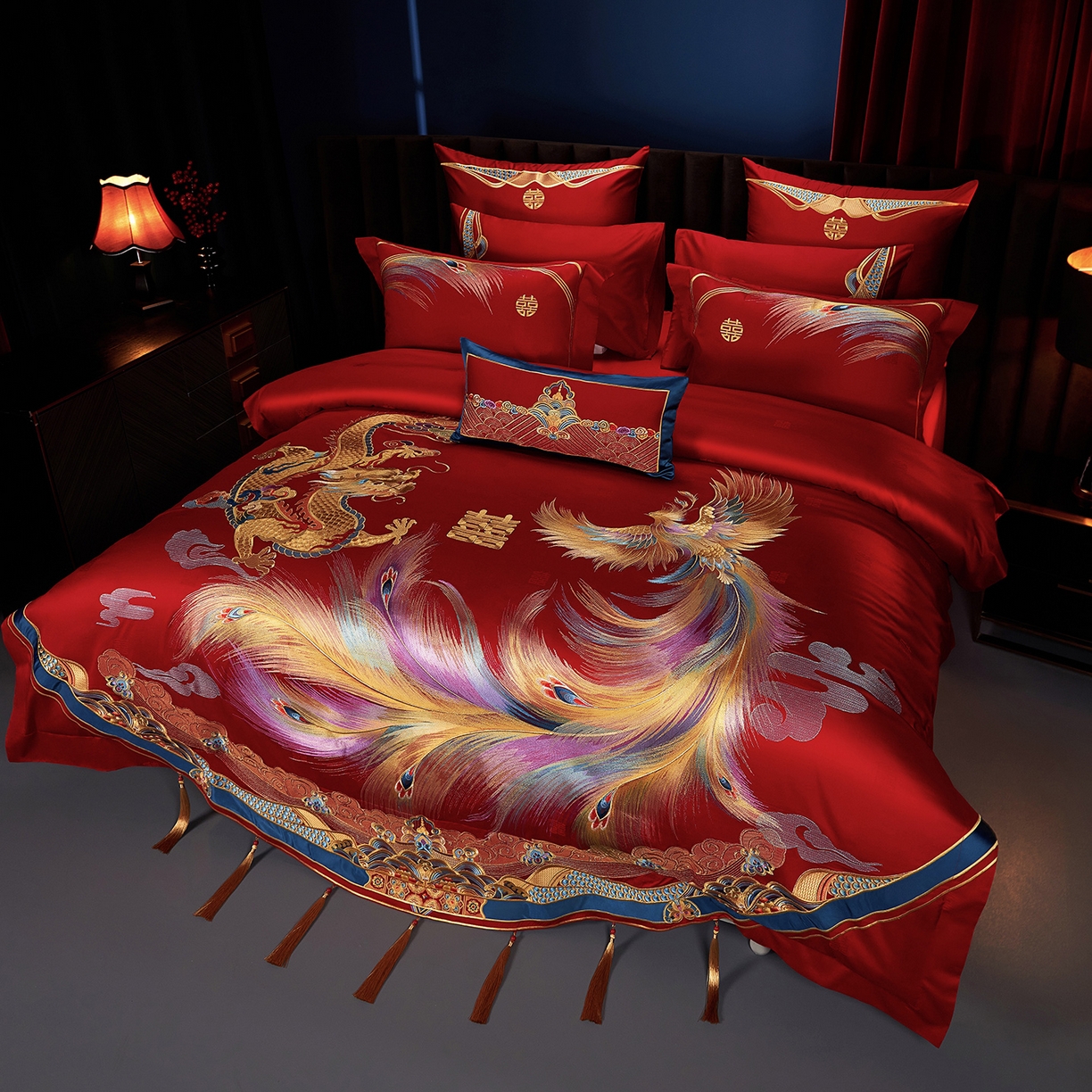 91家纺网 家纺一手货源 找家纺 （总）缔缦 2025新款Wedding高端婚庆长绒棉系列-凤舞九天