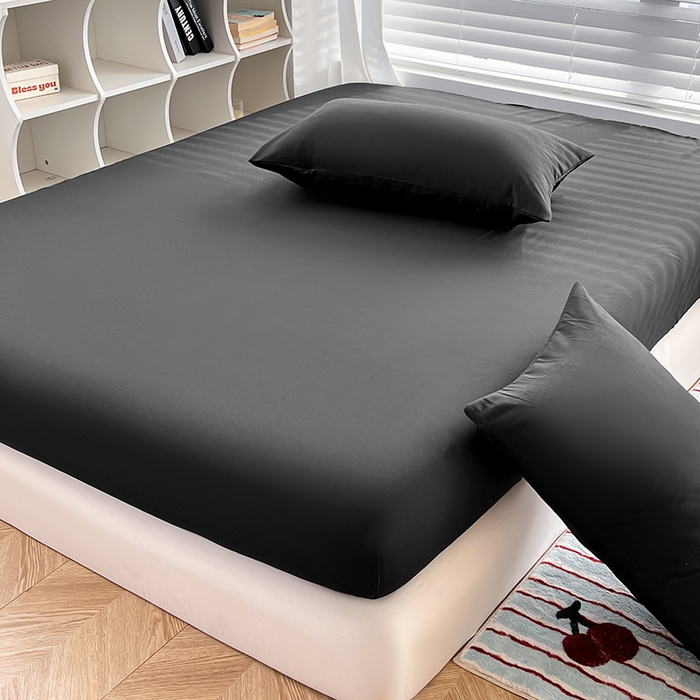 91家纺网 家纺一手货源 找家纺 （总）赫然家纺 2025新款亲肤舒适活性印染纯色磨毛床笠系列床笠三件套（床笠+枕套）