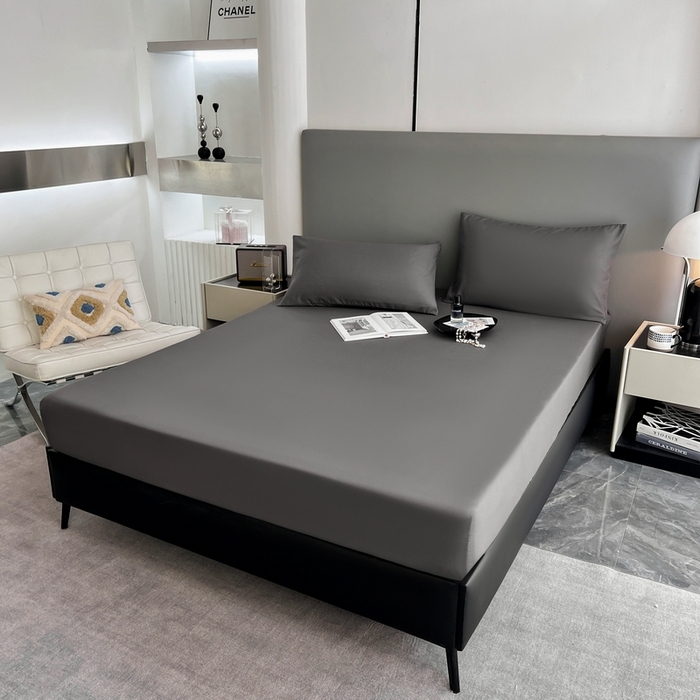 91家纺网 家纺一手货源 找家纺 （总）赫然家纺 2025新款亲肤舒适活性印染纯色磨毛床笠系列床笠三件套（床笠+枕套）