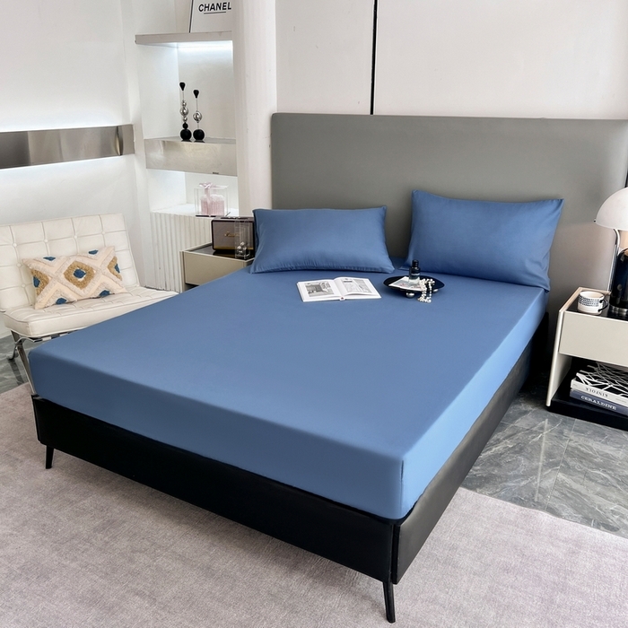 91家纺网 家纺一手货源 找家纺 （总）赫然家纺 2025新款亲肤舒适活性印染纯色磨毛床笠系列床笠三件套（床笠+枕套）