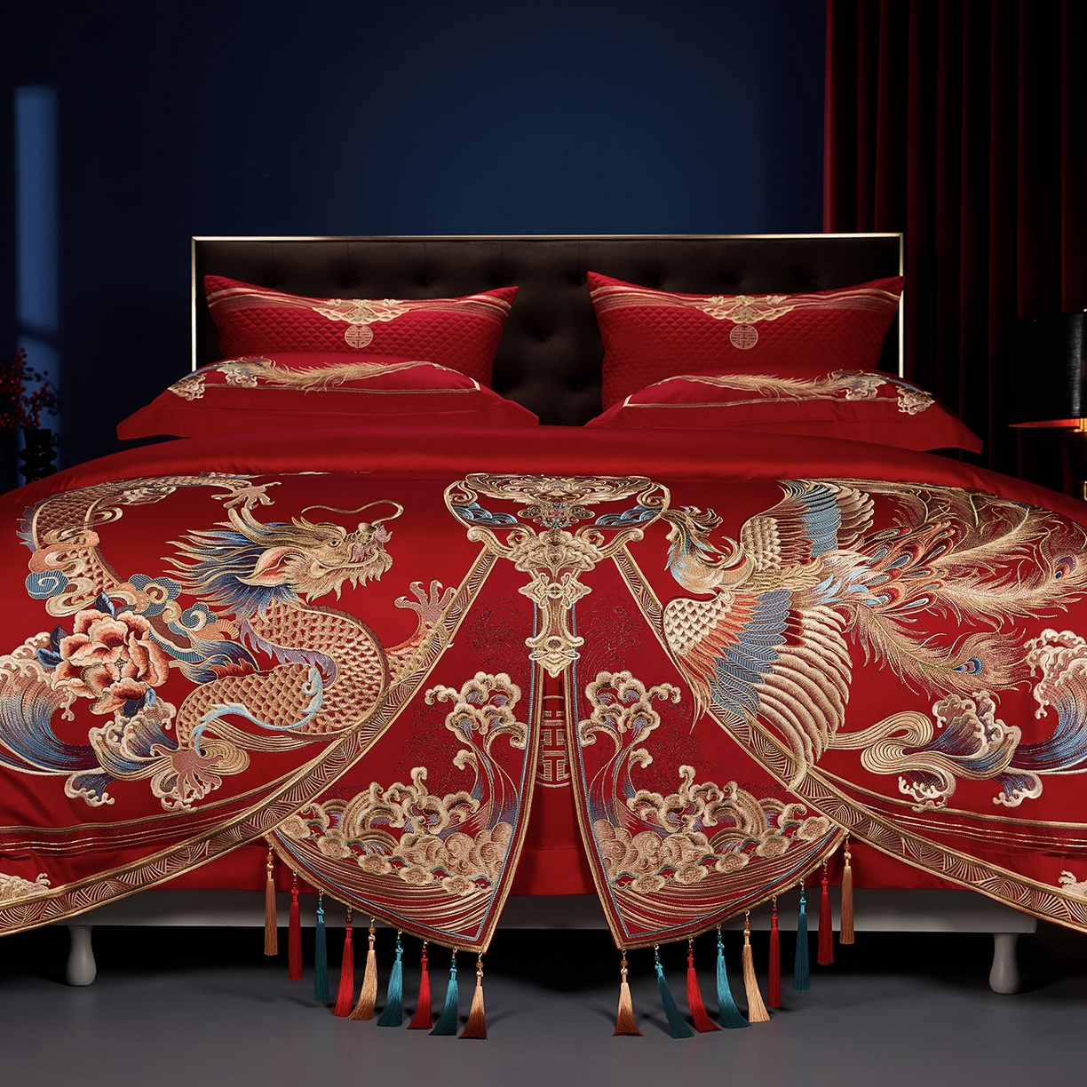 91家纺网 家纺一手货源 找家纺 （总）缔缦 2025新款Wedding高端婚庆长绒棉系列-龙凤瑞彩