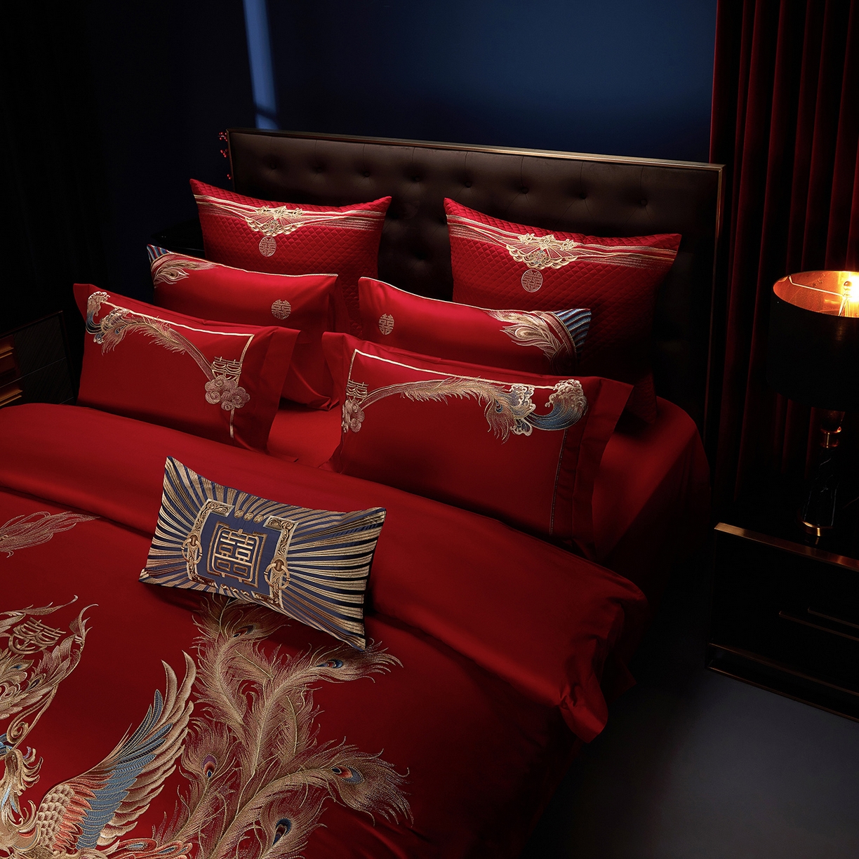 91家纺网 家纺一手货源 找家纺 （总）缔缦 2025新款Wedding高端婚庆长绒棉系列-龙凤瑞彩