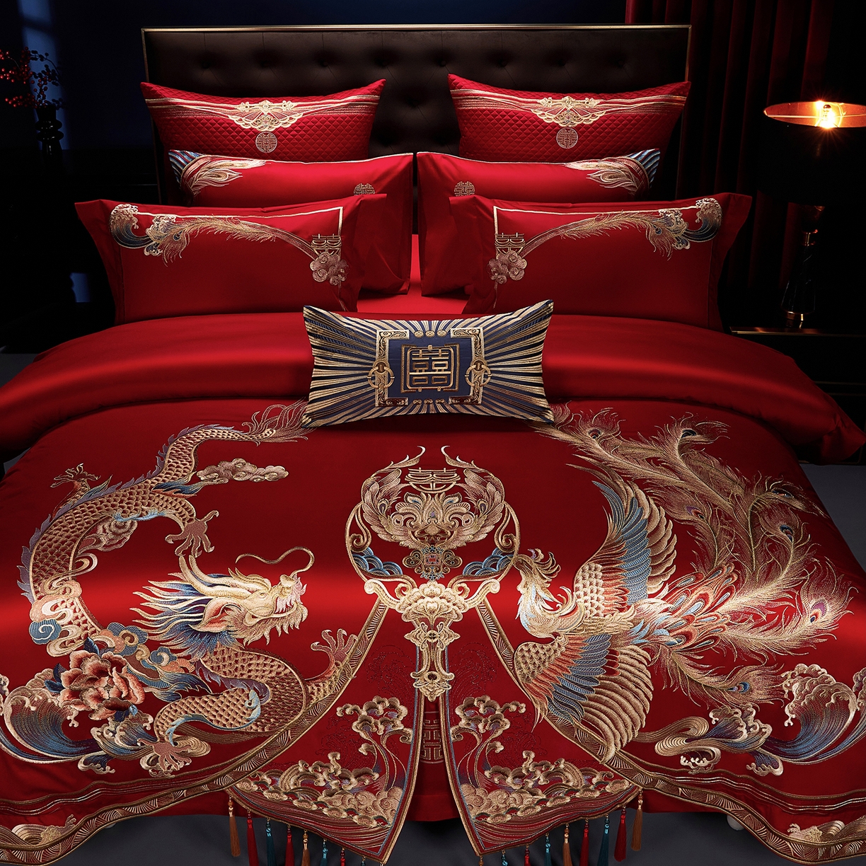 91家纺网 家纺一手货源 找家纺 （总）缔缦 2025新款Wedding高端婚庆长绒棉系列-龙凤瑞彩