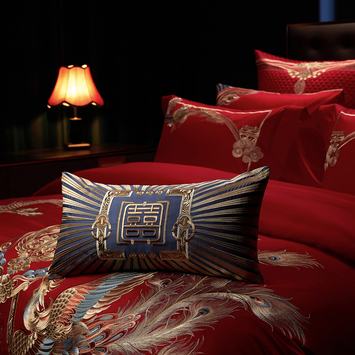 91家纺网 家纺一手货源 找家纺 （总）缔缦 2025新款Wedding高端婚庆长绒棉系列-龙凤瑞彩