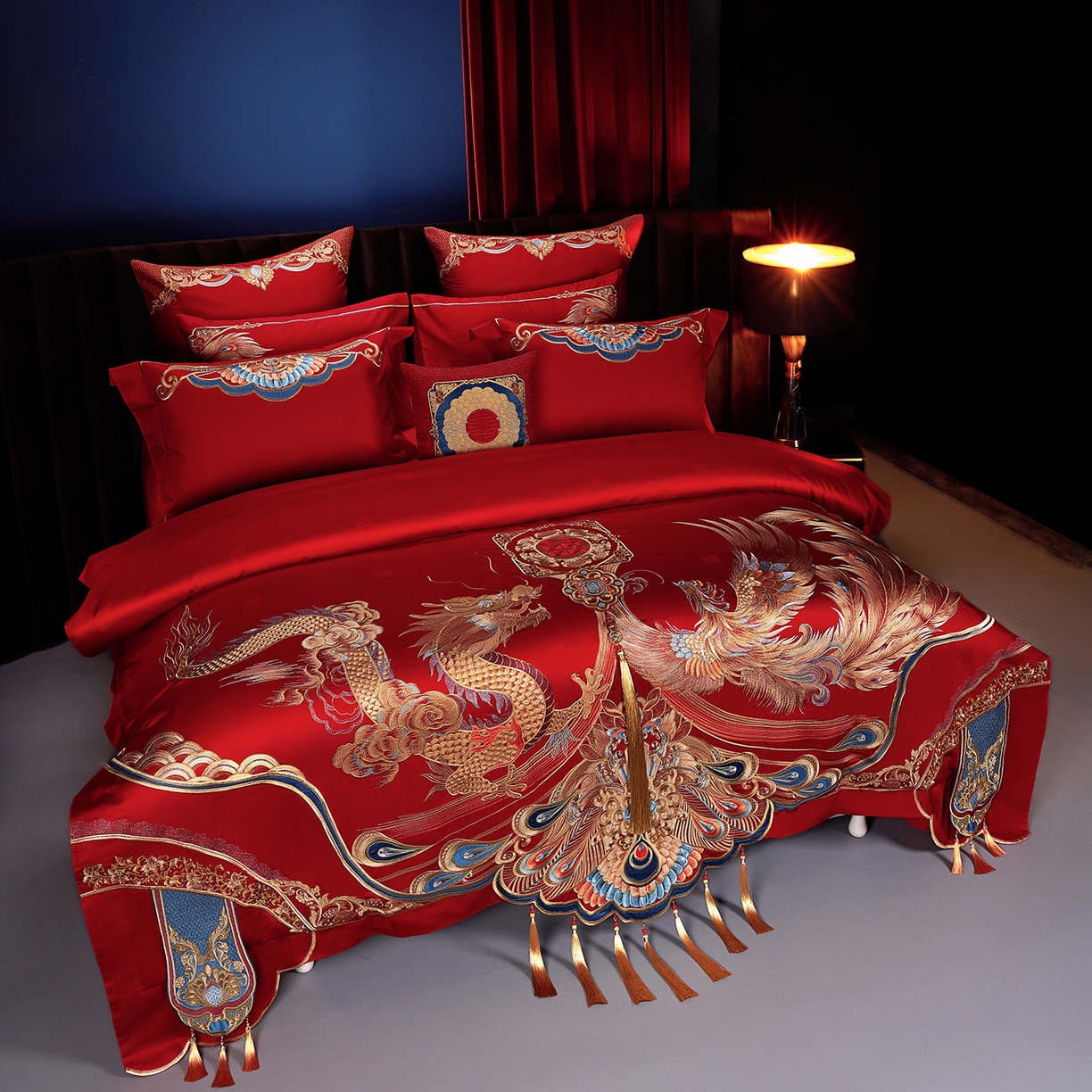 91家纺网 家纺一手货源 找家纺 （总）缔缦 2025新款Wedding高端婚庆长绒棉系列-龙腾凤翔