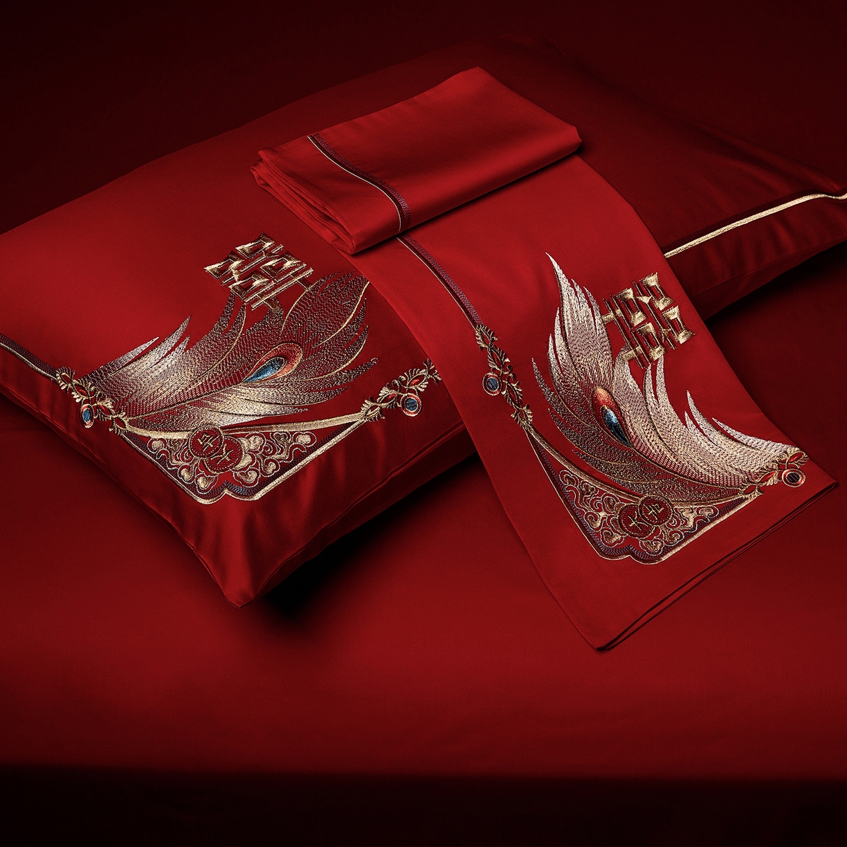 91家纺网 家纺一手货源 找家纺 （总）缔缦 2025新款Wedding高端婚庆长绒棉系列-龙腾凤翔