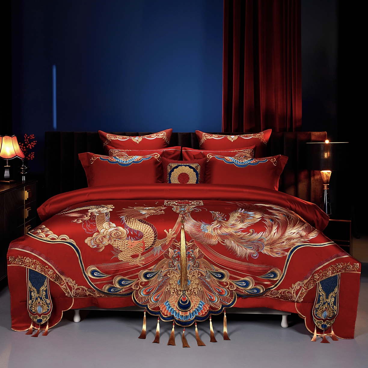 91家纺网 家纺一手货源 找家纺 （总）缔缦 2025新款Wedding高端婚庆长绒棉系列-龙腾凤翔