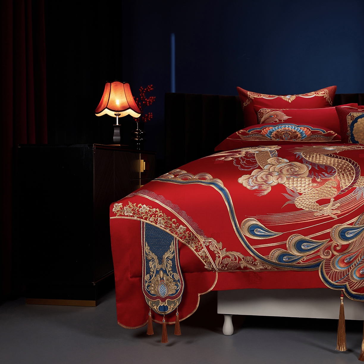 91家纺网 家纺一手货源 找家纺 （总）缔缦 2025新款Wedding高端婚庆长绒棉系列-龙腾凤翔