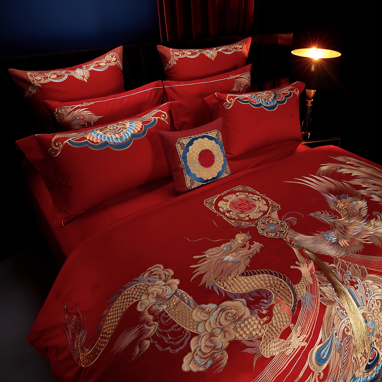 91家纺网 家纺一手货源 找家纺 （总）缔缦 2025新款Wedding高端婚庆长绒棉系列-龙腾凤翔