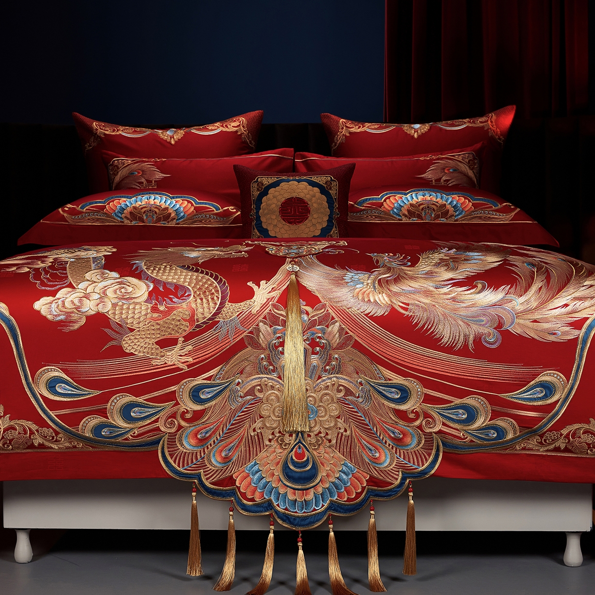 91家纺网 家纺一手货源 找家纺 （总）缔缦 2025新款Wedding高端婚庆长绒棉系列-龙腾凤翔