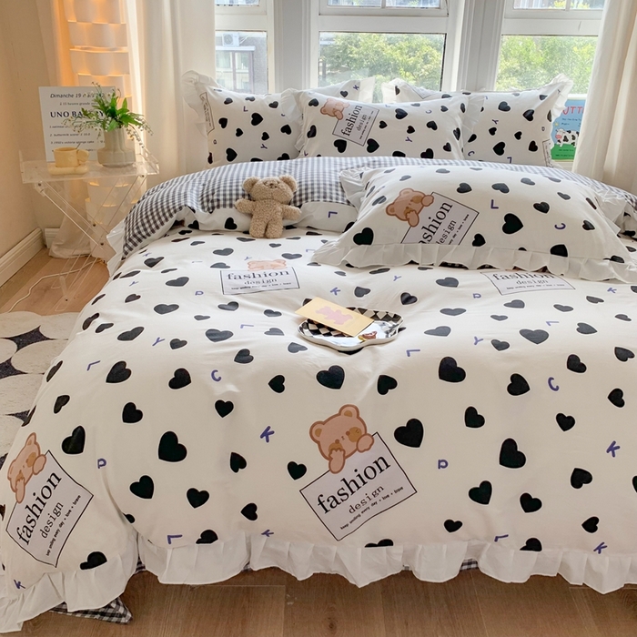 91家纺网 家纺一手货源 找家纺 （总）玉元坊 2025春夏新款公主风全棉纯棉花边被套床单四件套