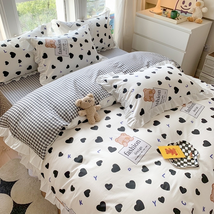 91家纺网 家纺一手货源 找家纺 （总）玉元坊 2025春夏新款公主风全棉纯棉花边被套床单四件套