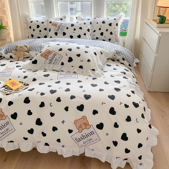 91家纺网 家纺一手货源 找家纺 （总）玉元坊 2025春夏新款公主风全棉纯棉花边被套床单四件套