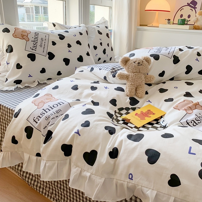 91家纺网 家纺一手货源 找家纺 （总）玉元坊 2025春夏新款公主风全棉纯棉花边被套床单四件套