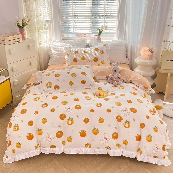 91家纺网 家纺一手货源 找家纺 （总）玉元坊 2025春夏新款公主风全棉纯棉花边被套床单四件套