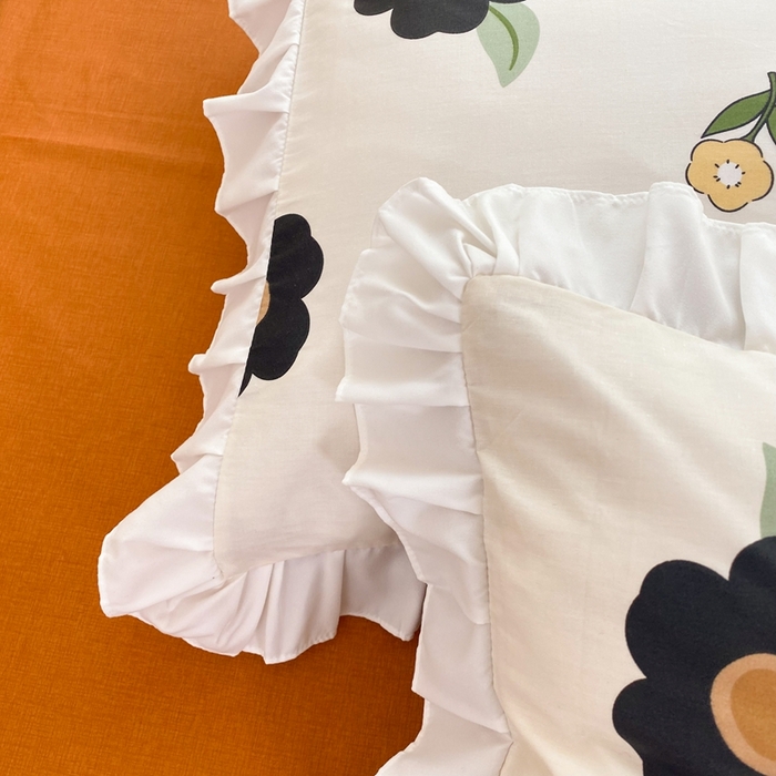 91家纺网 家纺一手货源 找家纺 玉元坊 2025春夏新款公主风全棉纯棉花边被套床单四件套 邦尼兔