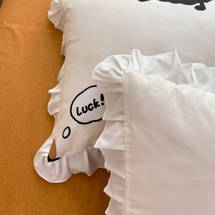 91家纺网 家纺一手货源 找家纺 玉元坊 2025春夏新款公主风全棉纯棉花边被套床单四件套 煤球