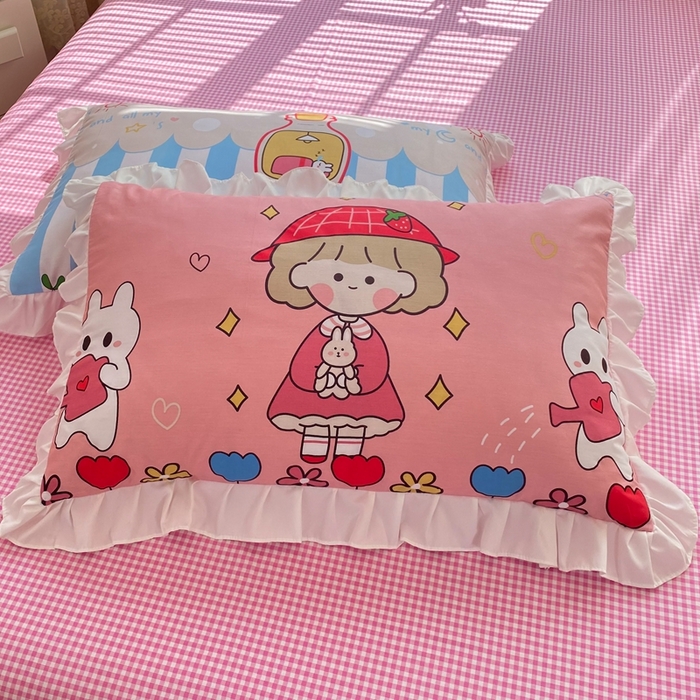 91家纺网 家纺一手货源 找家纺 玉元坊 2025春夏新款公主风全棉纯棉花边被套床单四件套 漂流瓶