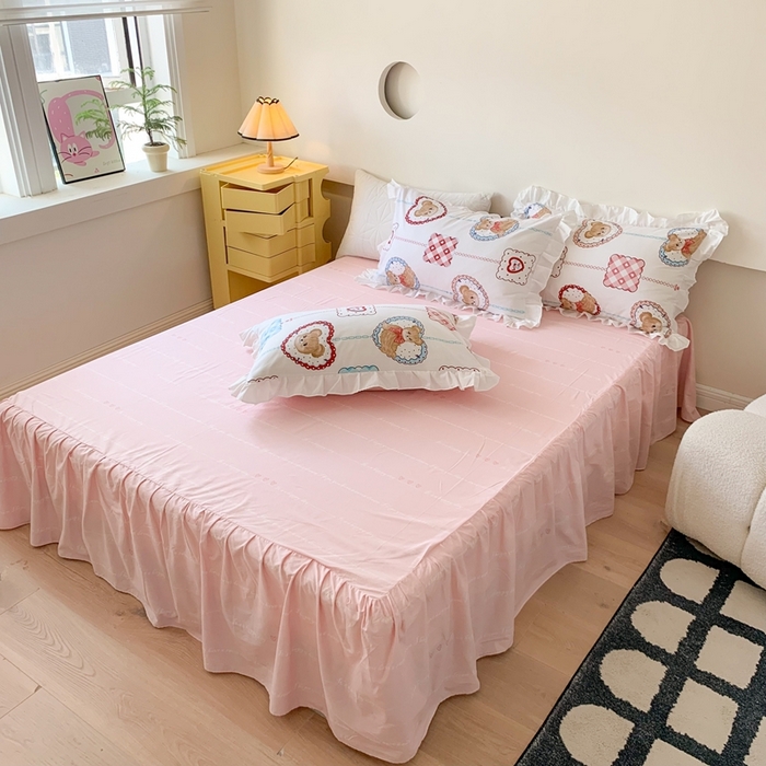 91家纺网 家纺一手货源 找家纺 玉元坊 2025春夏新款公主风全棉纯棉花边被套床单四件套 夏日乐园