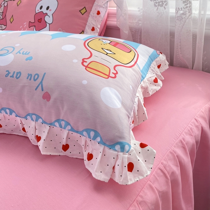 91家纺网 家纺一手货源 找家纺 玉元坊 2025春夏新款公主风全棉纯棉花边被套床单四件套 小公主