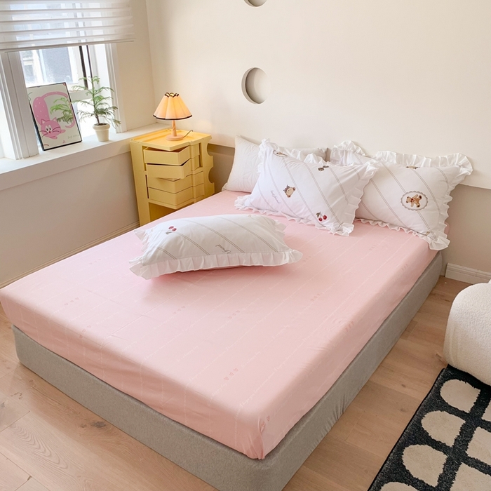 91家纺网 家纺一手货源 找家纺 玉元坊 2025春夏新款公主风全棉纯棉花边被套床单四件套 悠然小贝