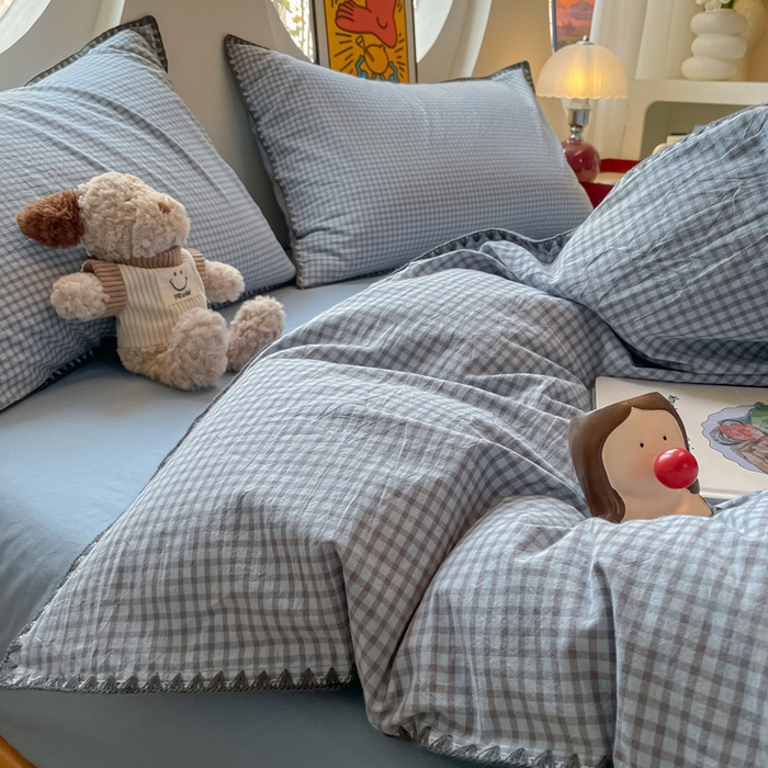 91家纺网 家纺一手货源 找家纺 （总）雅居纺2025新款贝壳边色织水洗棉四件套