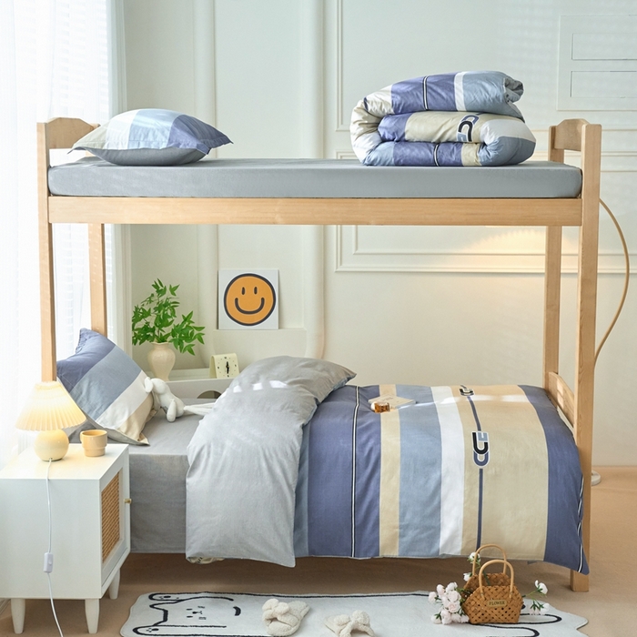 珂博家纺 2025新款12868全棉纯棉小清新印花学生宿舍上下铺三件套 永恒之夜